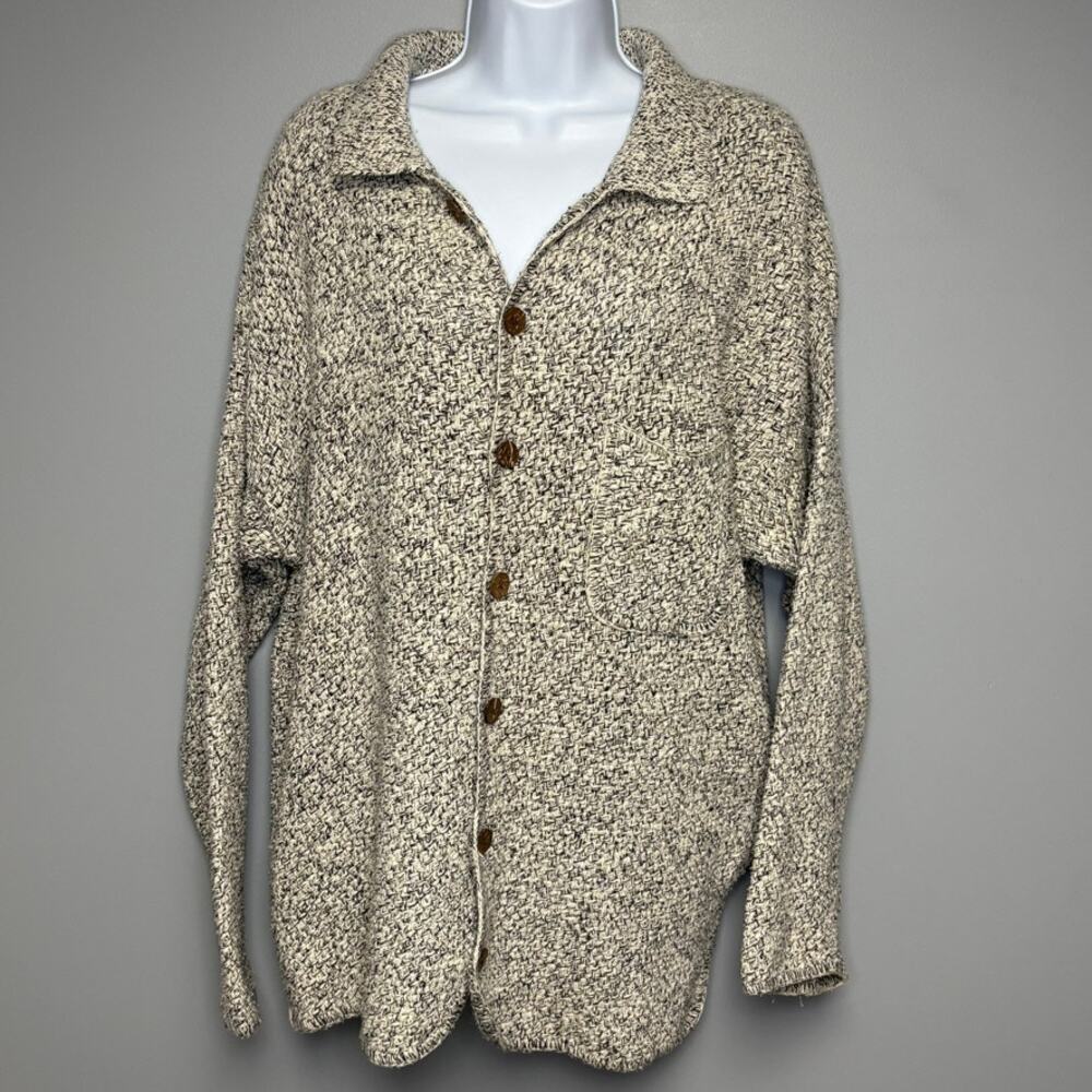 VTG Structure Silk Blend Grandaacore Quiet Luxury Button‎ Up Sweater Womens Sz M